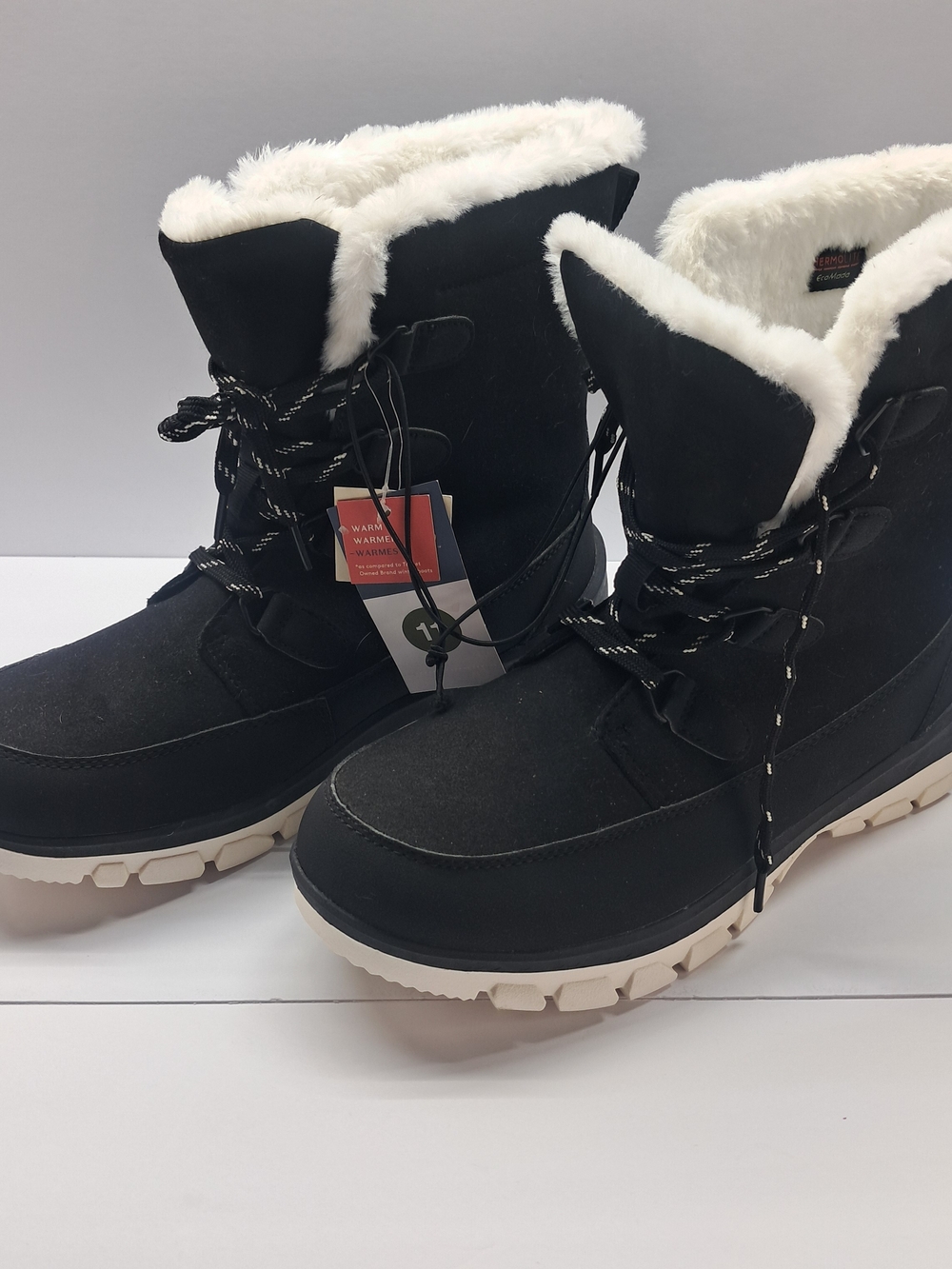 NWT Universal Thread Corie Black Winter Hiker Boots Faux Fur Waterproof Size 11